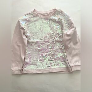 H&M Light Pink Sequin Kids Sweatshirt